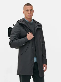 Jacken Und Mäntel|Primark Gummierter Parka Mit Kapuze Grau