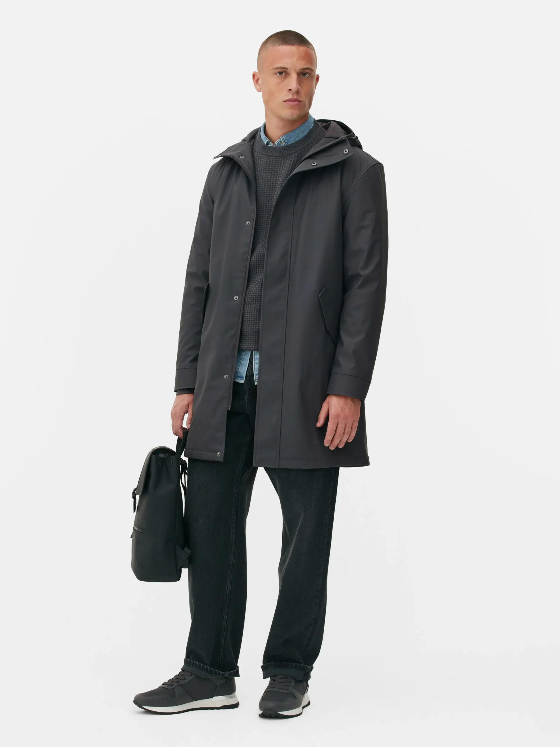 Jacken Und Mäntel|Primark Gummierter Parka Mit Kapuze Grau