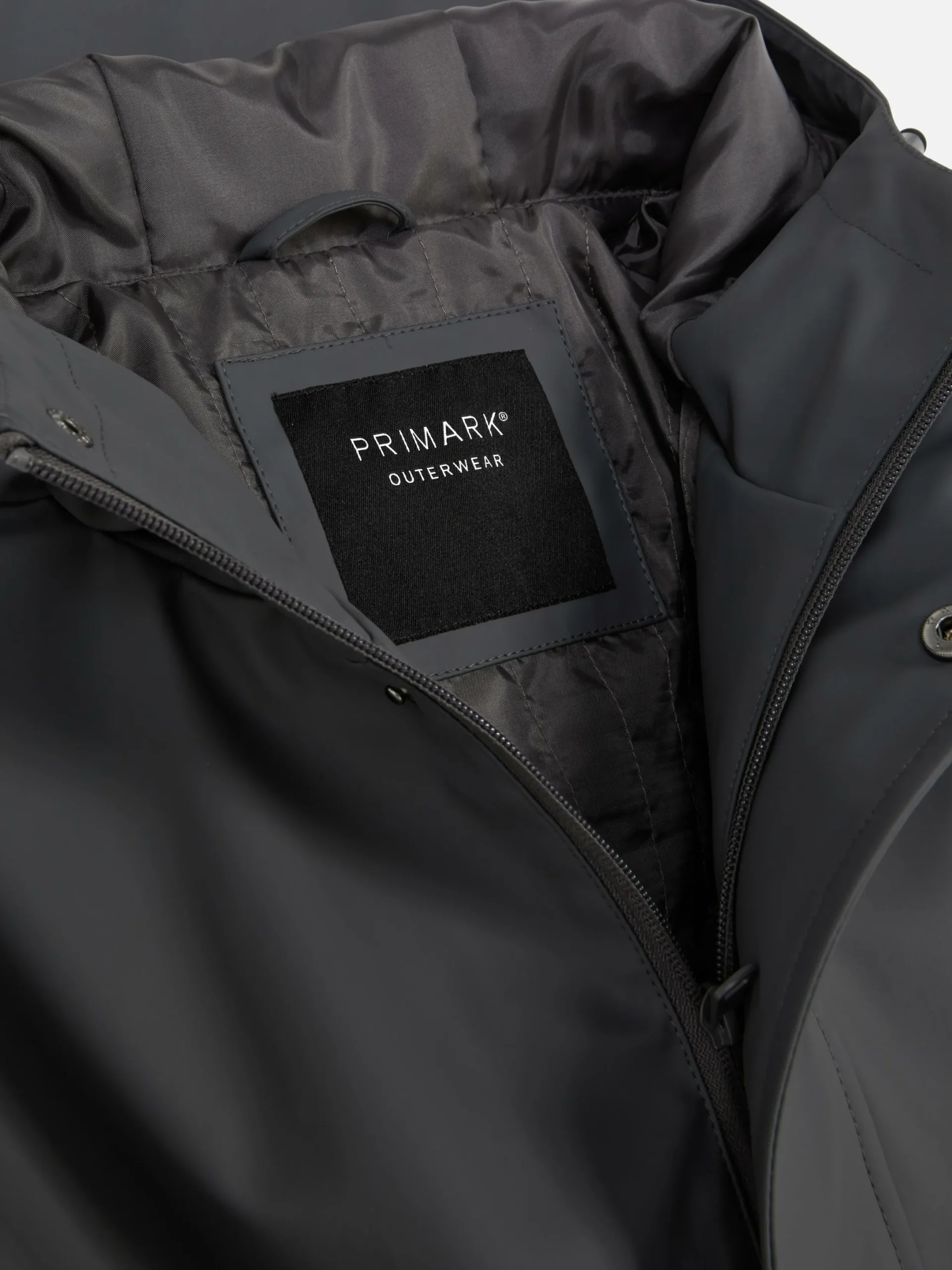 Jacken Und Mäntel|Primark Gummierter Parka Mit Kapuze Grau