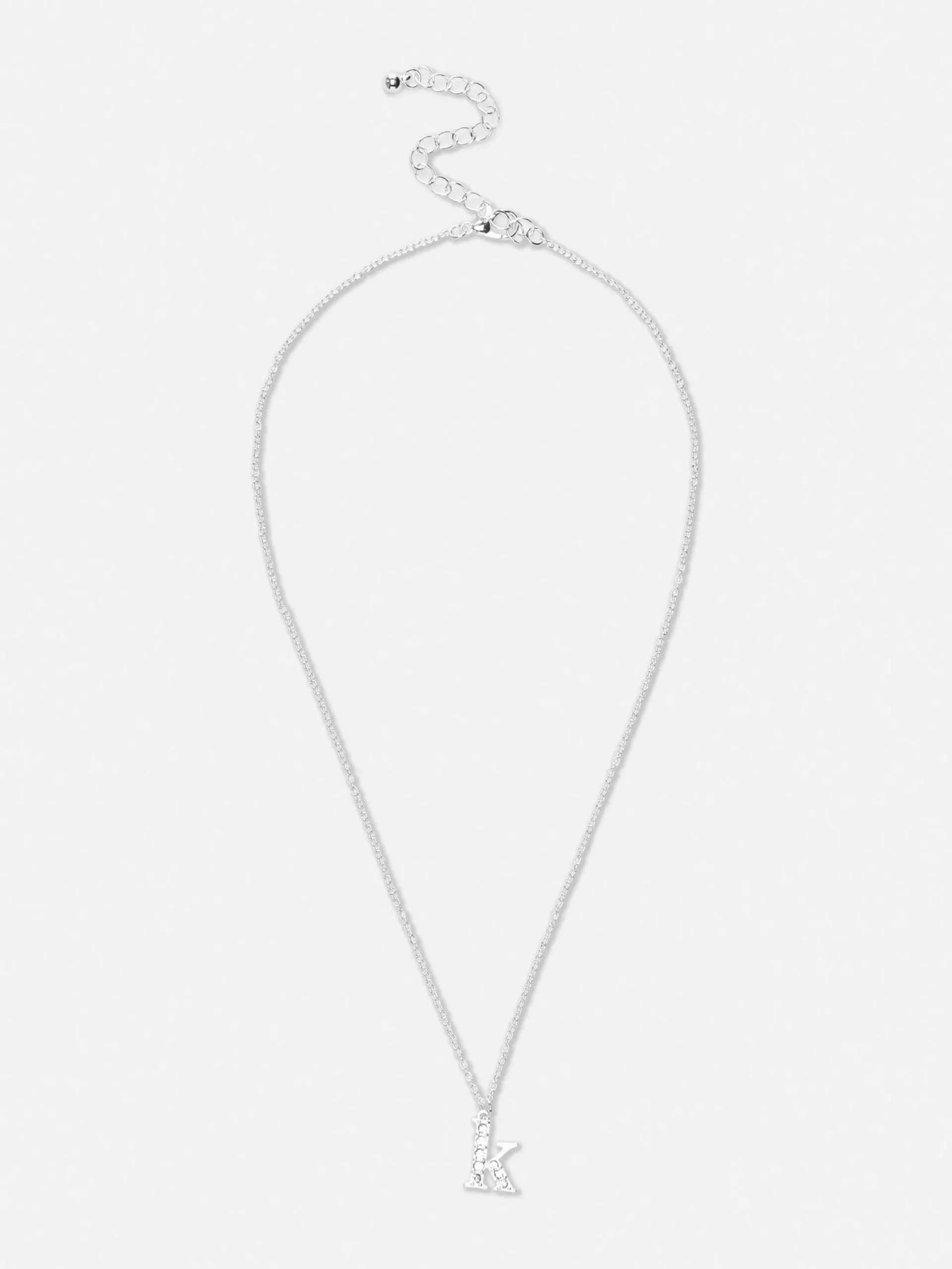 Schmuck|Primark Halskette Mit Initial-Anhänger Und Ziersteinen Weiß