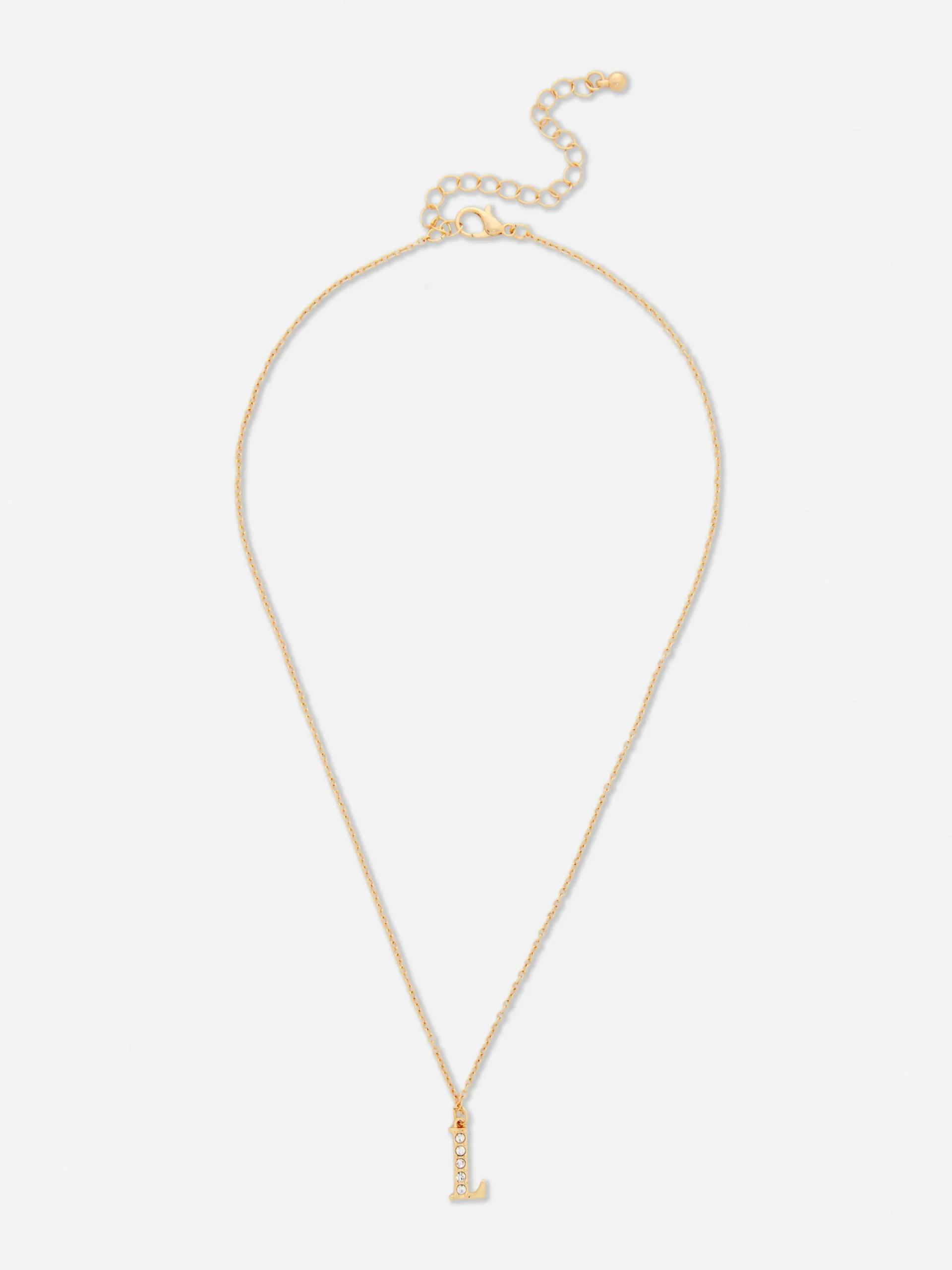 Schmuck|Primark Halskette Mit Initial-Anhänger Und Ziersteinen Gelb