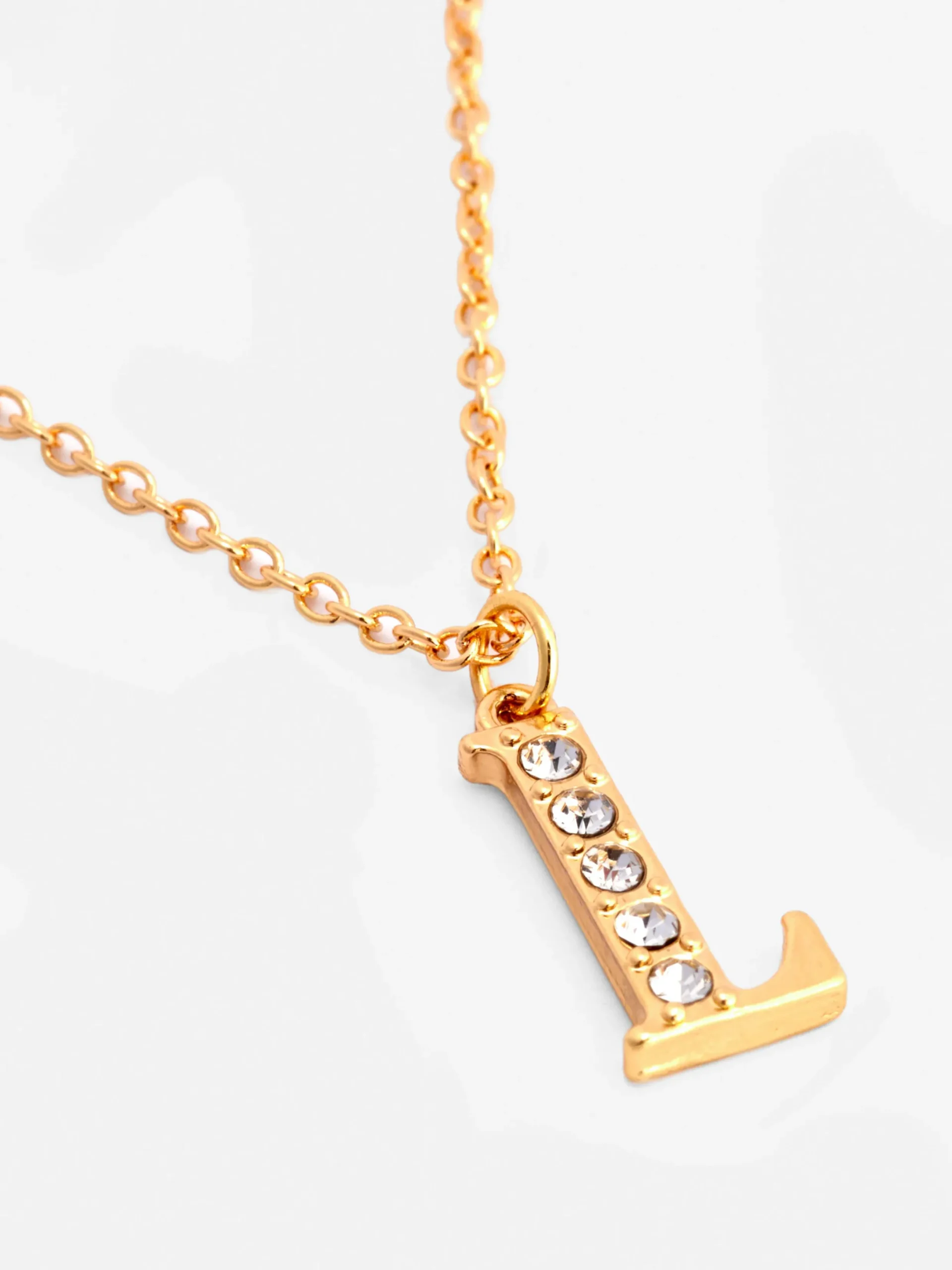 Schmuck|Primark Halskette Mit Initial-Anhänger Und Ziersteinen Gelb