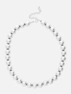 Schmuck|Primark Halskette Mit Kugel In Metallic-Optik Weiß