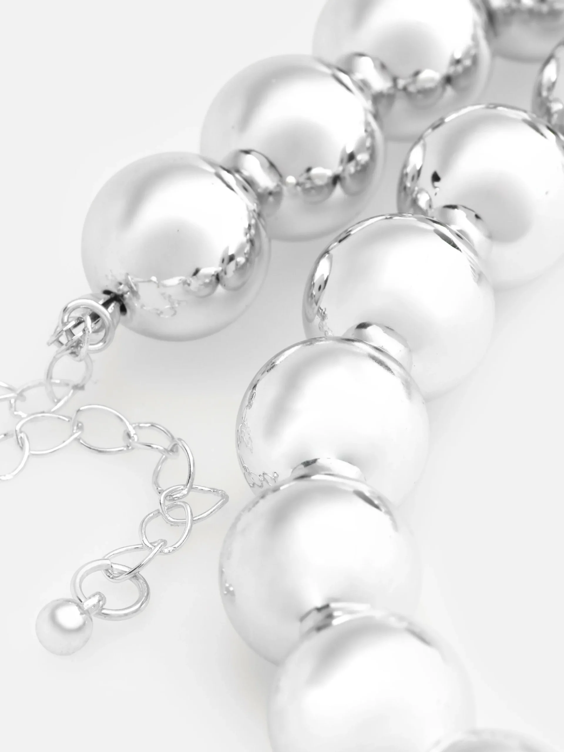 Schmuck|Primark Halskette Mit Kugel In Metallic-Optik Weiß