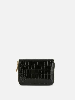 Taschen Und Portemonnaies|Primark Handtasche In Kroko-Optik Mit Reißverschluss Schwarz