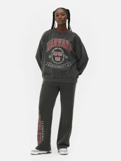 Hoodies Und Sweatshirts|Primark „Harvard“ Sweatshirt In Acid-Wash-Optik Anthrazitfarben