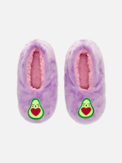 Socken Und Strumpfhosen|Primark Hausschuhe Mit Avocado-Design Lilafarben