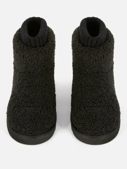 Hausschuhe|Primark Hausstiefel Aus Borg Schwarz