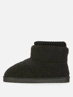Hausschuhe|Primark Hausstiefel Aus Borg Schwarz