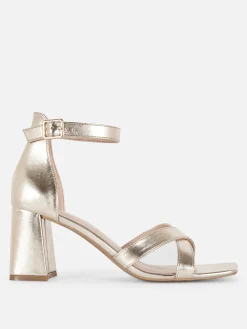 Heels|Primark Heels Mit überkreuztem Riemchen, Weite Passform Gold
