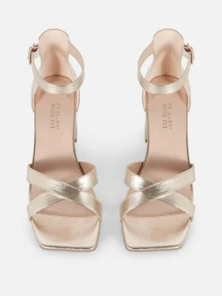 Heels|Primark Heels Mit überkreuztem Riemchen, Weite Passform Gold