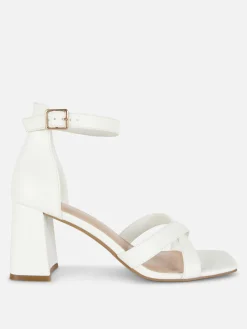 Heels|Primark Heels Mit überkreuztem Riemchen, Weite Passform Weiß
