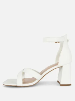 Heels|Primark Heels Mit überkreuztem Riemchen, Weite Passform Weiß