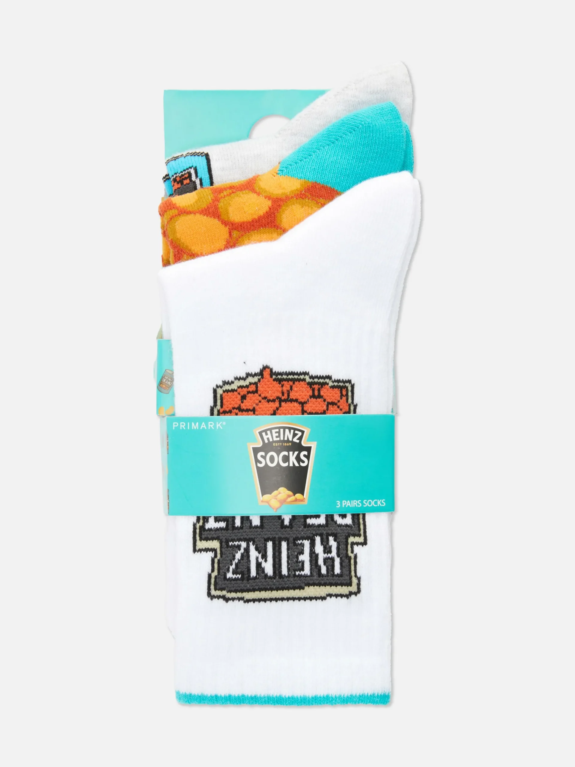 Socken|Primark „Heinz Beanz“ Crew-Socken, 3er-Pack Türkis