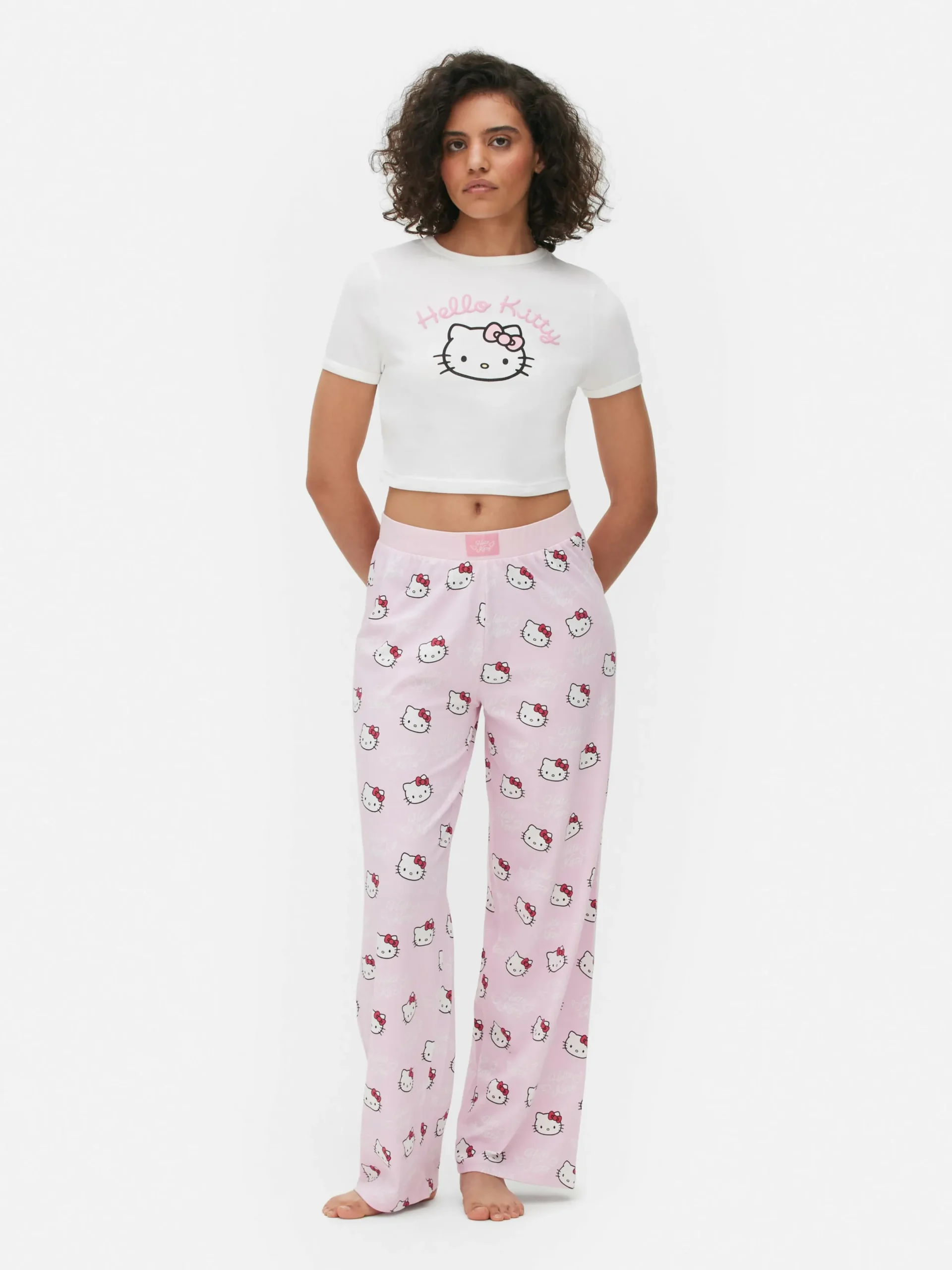 Schlafanzugoberteile|Primark „Hello Kitty“ Baby Tee Schlafanzug-Oberteil Weiß