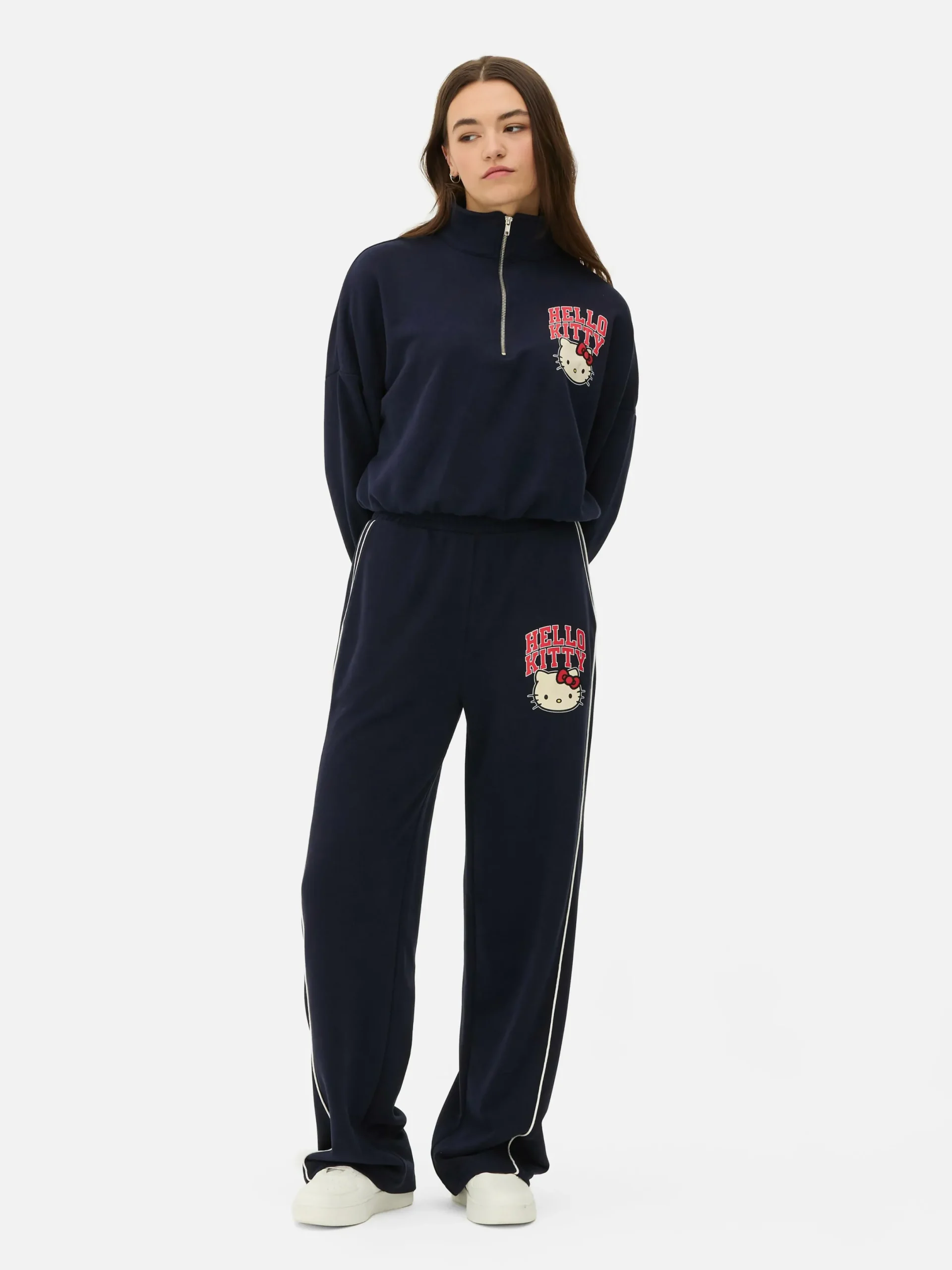 Jogginghosen|Primark „Hello Kitty“ Jogginghose Mit Geradem Bein Und Seitenstreifen Marineblau