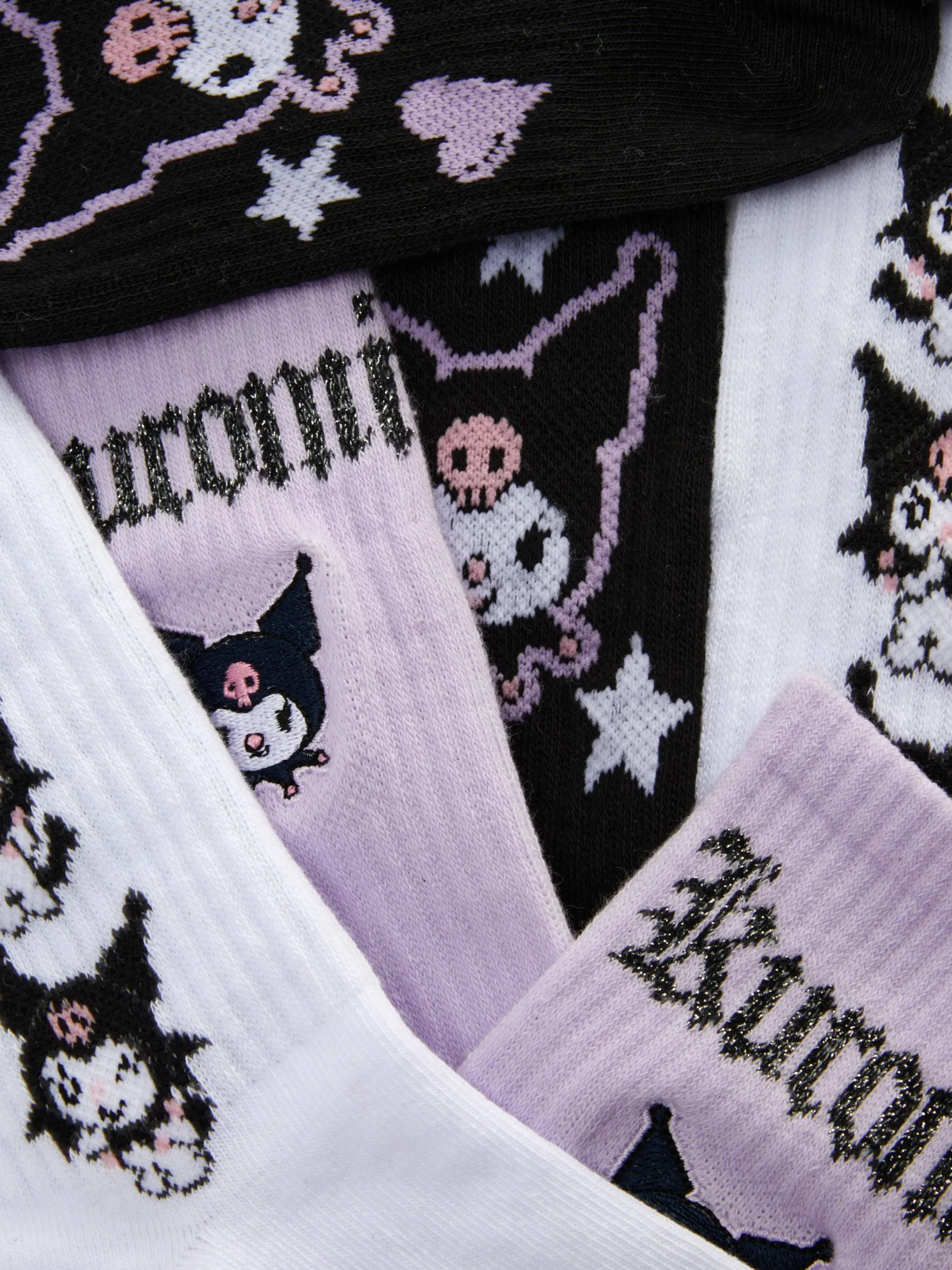 Socken|Primark „Hello Kitty Kuromi“ Crew-Socken, 2er-Pack Violett