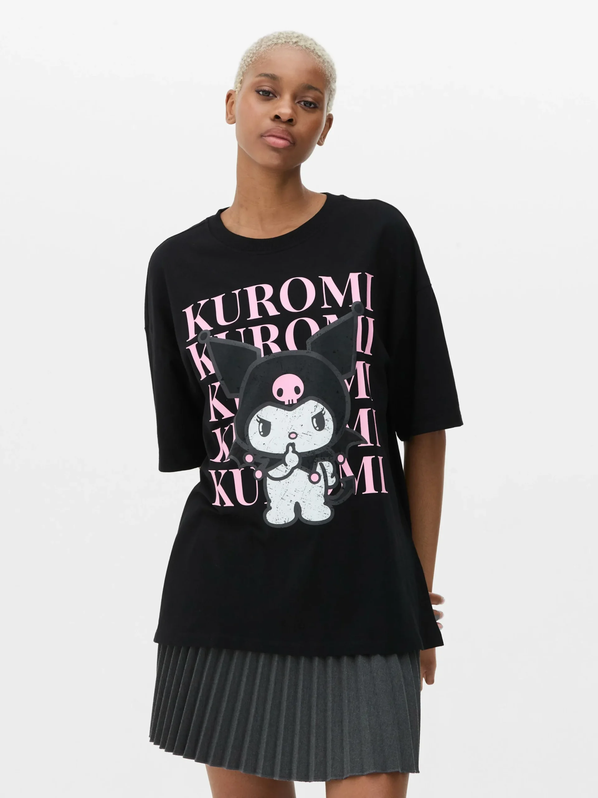 Tops Und T-Shirts|Primark „Hello Kitty Kuromi“ T-Shirt Im Oversized-Look Schwarz