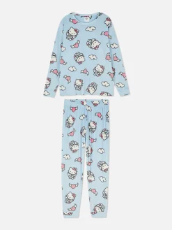 Schlafanzüge|Primark „Hello Kitty“ Schlafanzug Mit Langen Ärmeln Hellblau