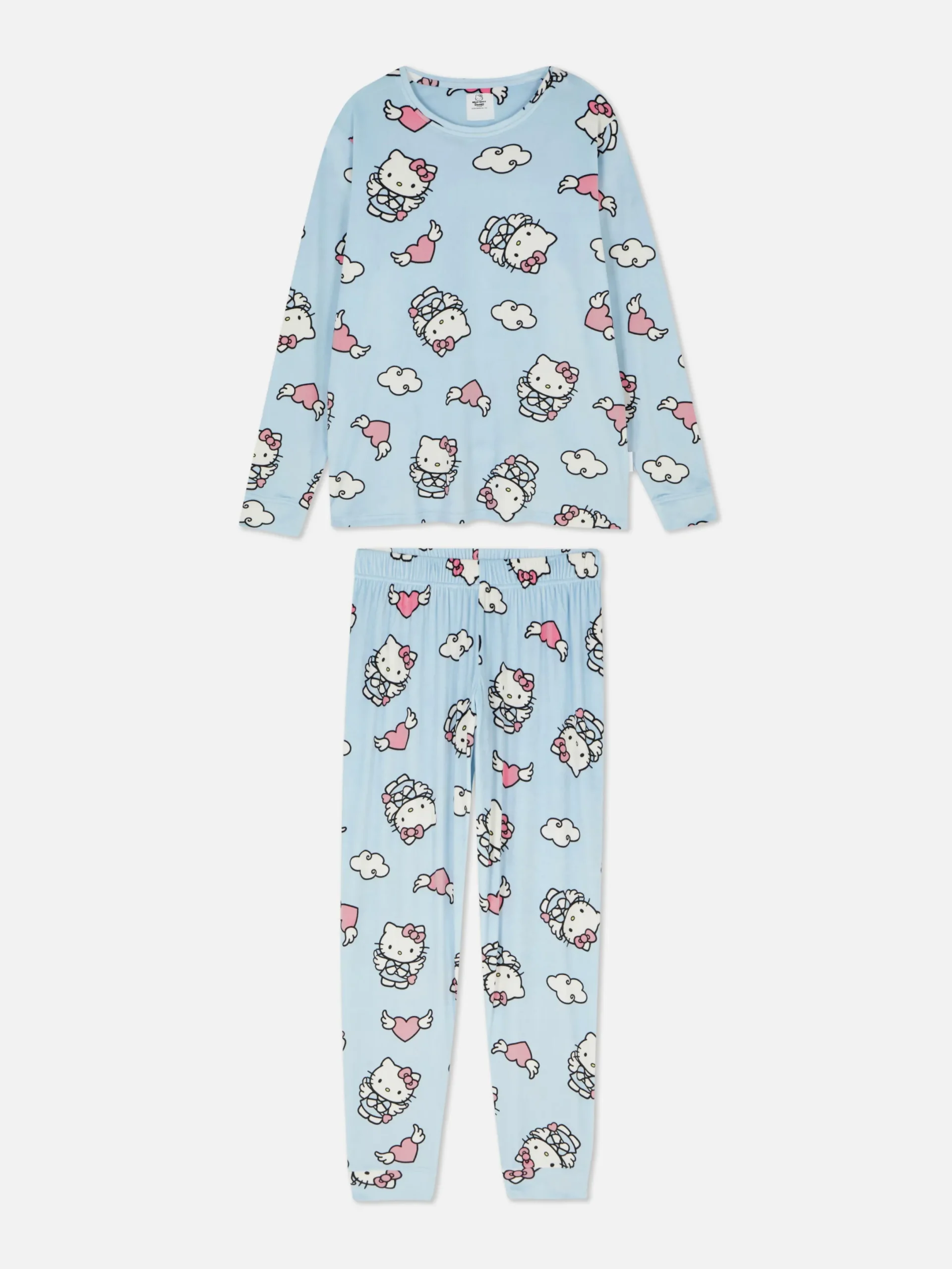 Schlafanzüge|Primark „Hello Kitty“ Schlafanzug Mit Langen Ärmeln Hellblau