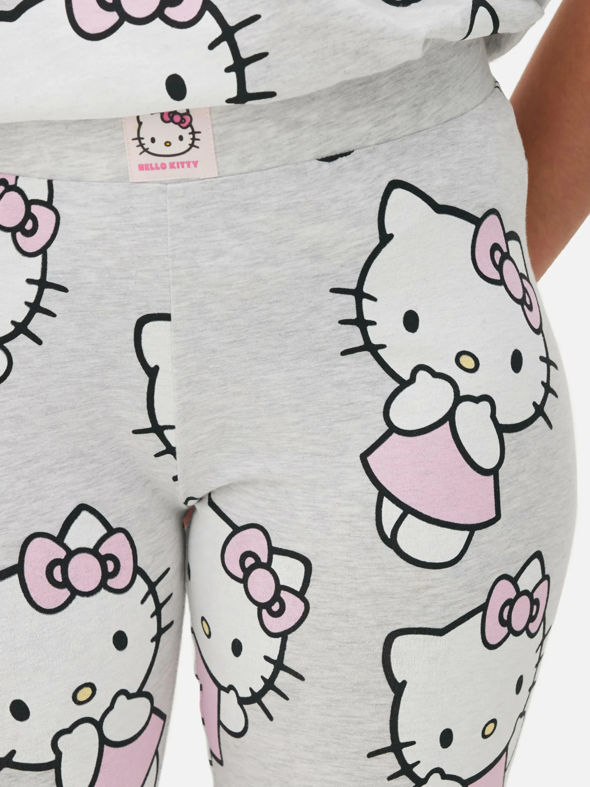 Schlafanzughosen|Primark „Hello Kitty“ Schlafanzug-Leggings Grau meliert