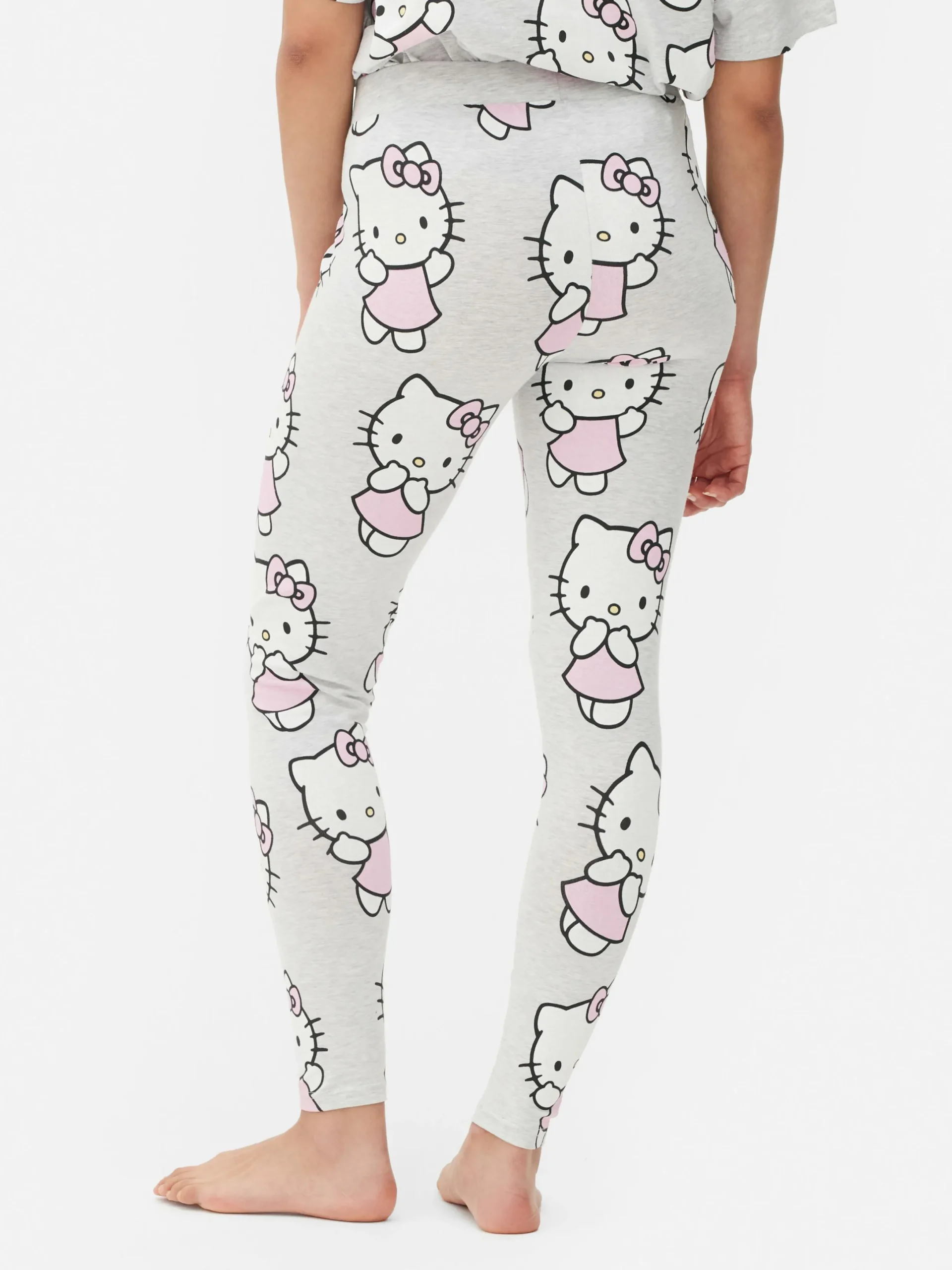 Schlafanzughosen|Primark „Hello Kitty“ Schlafanzug-Leggings Grau meliert