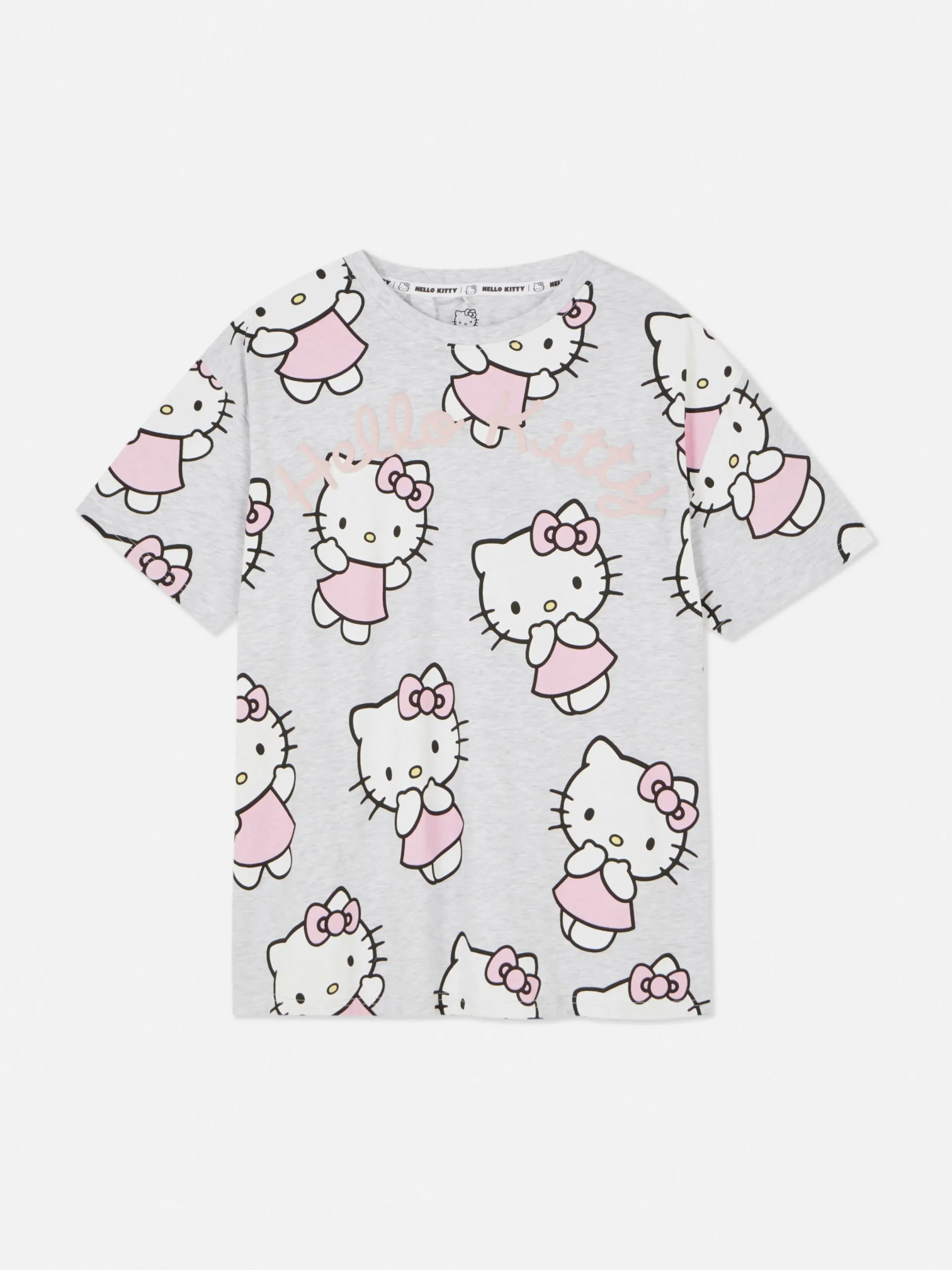 Schlafanzugoberteile|Primark „Hello Kitty“ Schlafanzugtop Grau meliert