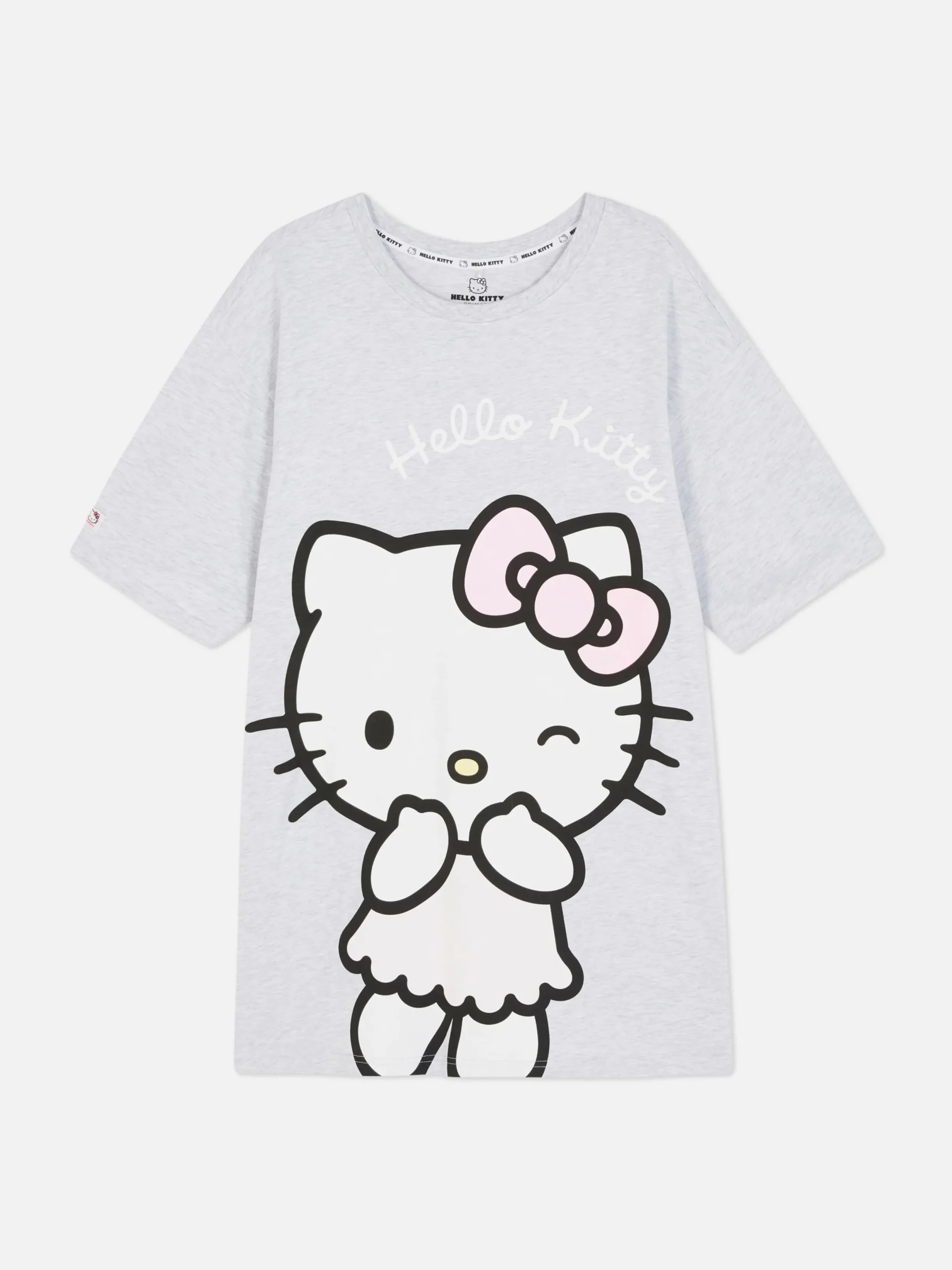 Schlafshirts Und Nachthemden|Primark „Hello Kitty“ Schlaf-T-Shirt Im Oversized-Look Grau meliert