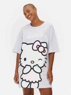 Schlafshirts Und Nachthemden|Primark „Hello Kitty“ Schlaf-T-Shirt Im Oversized-Look Grau meliert