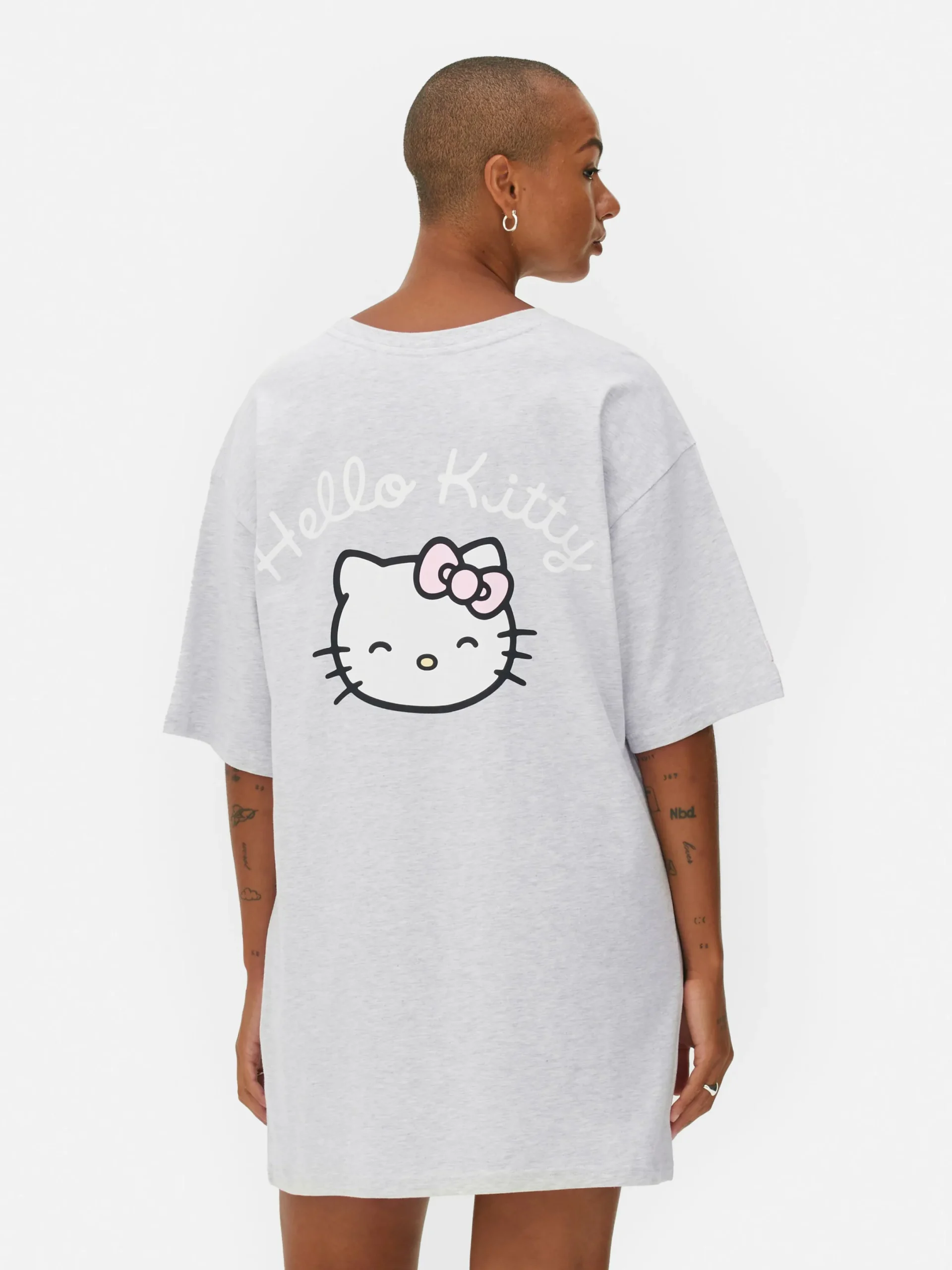 Schlafshirts Und Nachthemden|Primark „Hello Kitty“ Schlaf-T-Shirt Im Oversized-Look Grau meliert