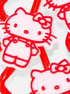 Besteck Und Küchenutensilien|Primark „Hello Kitty“ Spiralstrohhalme, 4er-Pack Rot