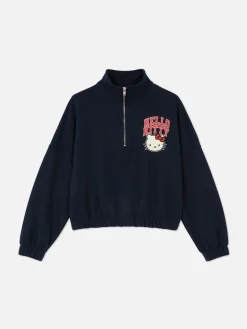 Hoodies Und Sweatshirts|Primark „Hello Kitty“ Sweatshirt Mit Halbem Reißverschluss Marineblau