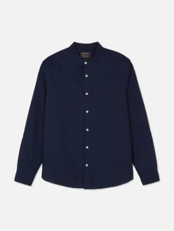 Hemden|Primark Hemd Mit Hochgerollten Ärmeln Und Knopfleiste Marineblau