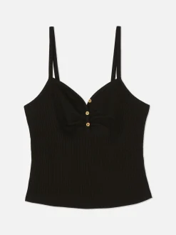 Tops Und T-Shirts|Primark Henley-Camisole Schwarz