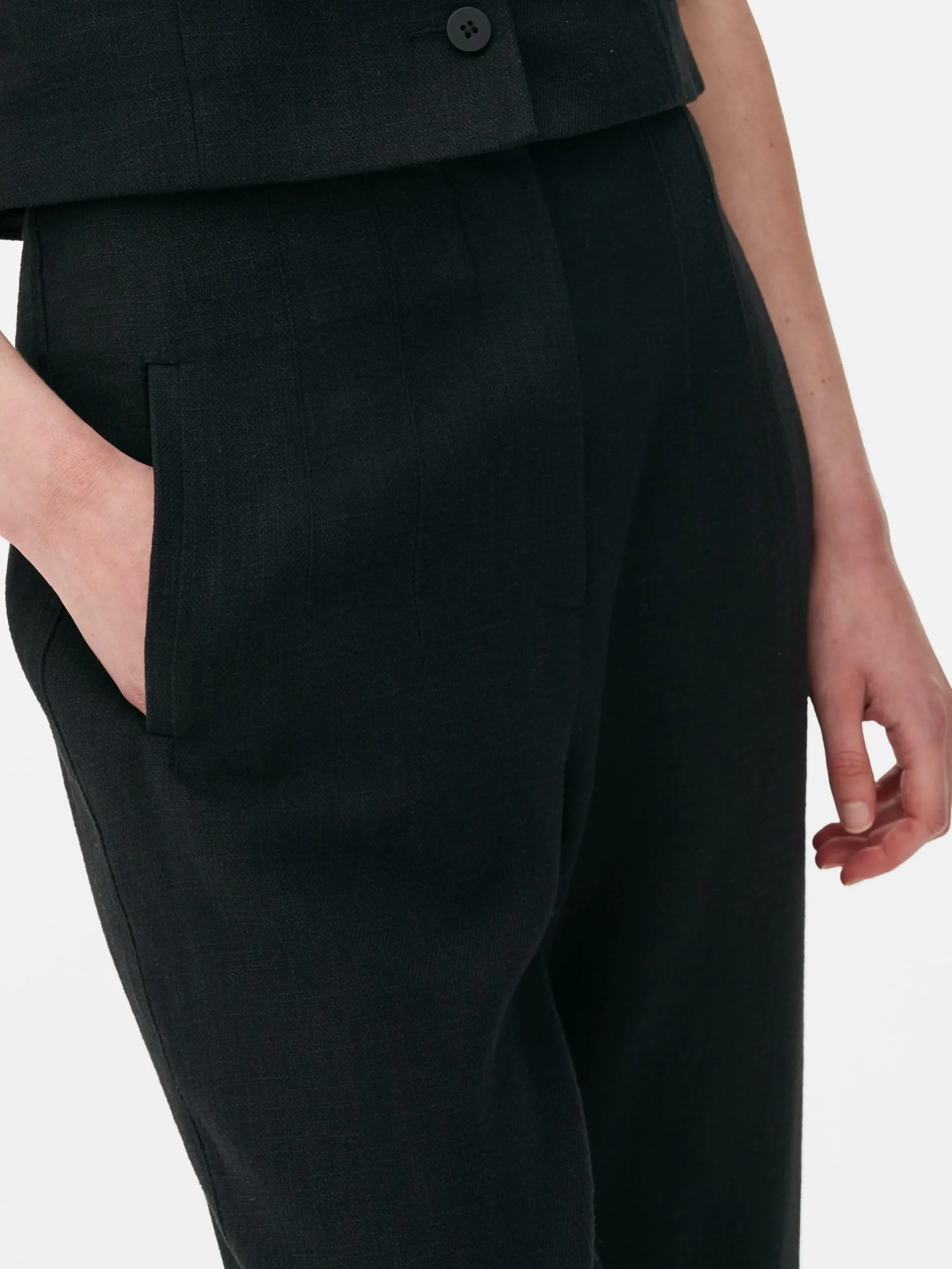 Hosen Und Leggings|Primark High-Waist-Hose Mit Zierstichen Schwarz