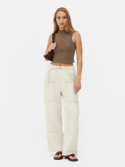 Tops Und T-Shirts|Primark Hochgeschlossenes, Kurzes Trägertop Braun