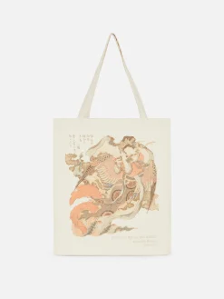 Reiseaccessoires|Primark „Hokusai“ Tragetasche Naturfarben