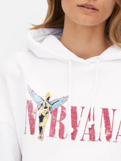 Loungewear|Hoodies Und Sweatshirts|Primark Hoodie Mit „Nirvana“ Grafik Elfenbeinfarben