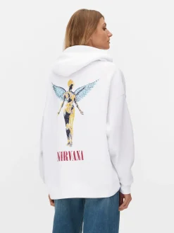 Loungewear|Hoodies Und Sweatshirts|Primark Hoodie Mit „Nirvana“ Grafik Elfenbeinfarben