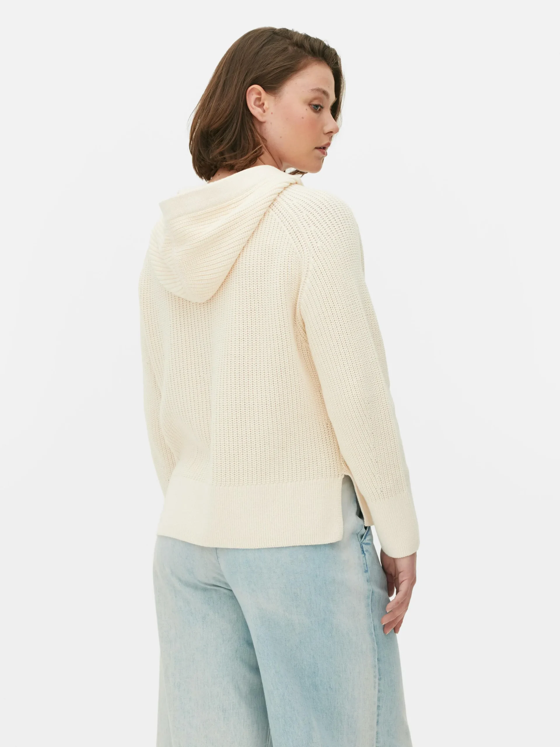 Pullover Und Cardigans|Primark Hoodie Mit Schnürausschnitt Ecrufarben