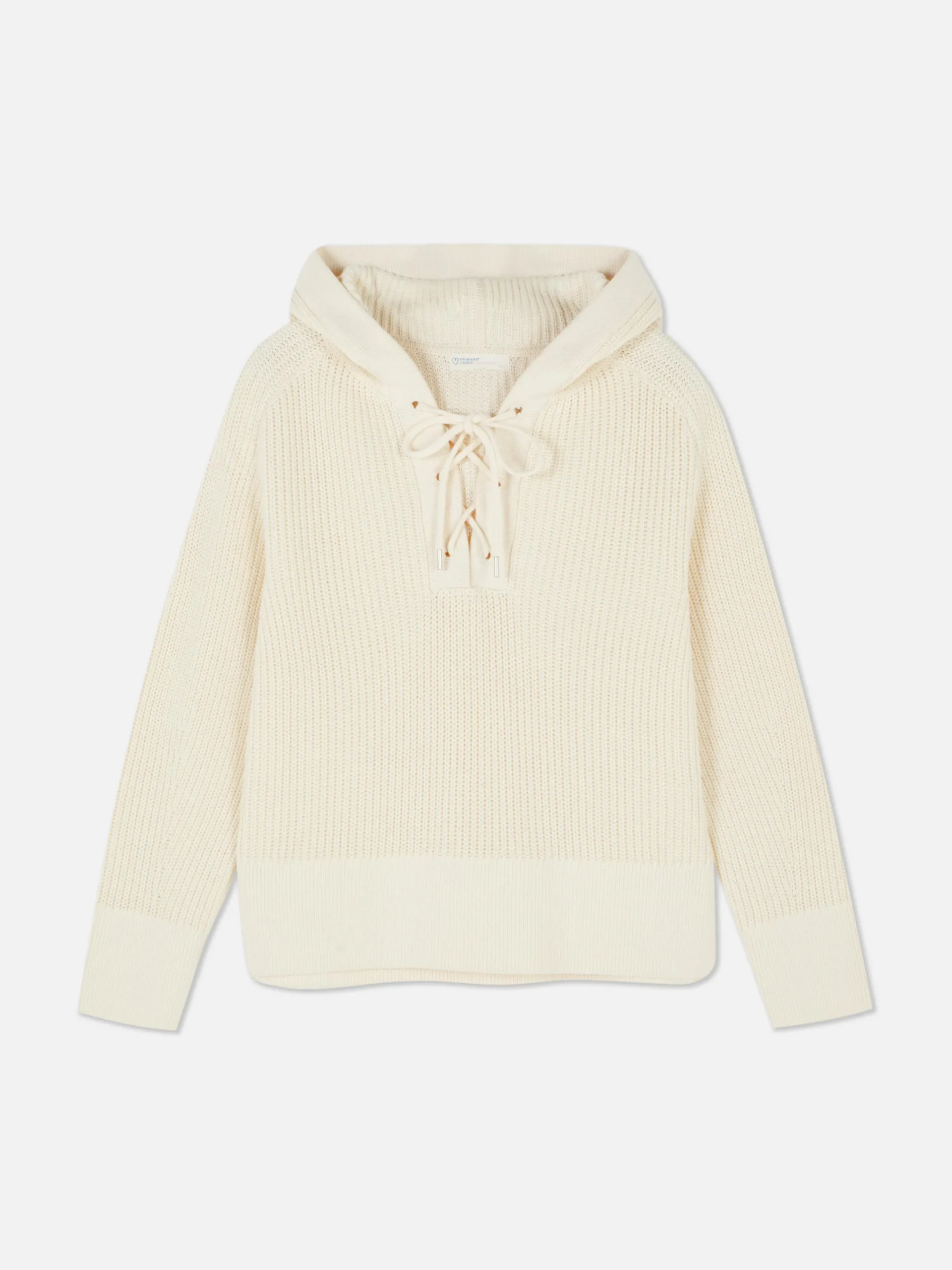 Pullover Und Cardigans|Primark Hoodie Mit Schnürausschnitt Ecrufarben