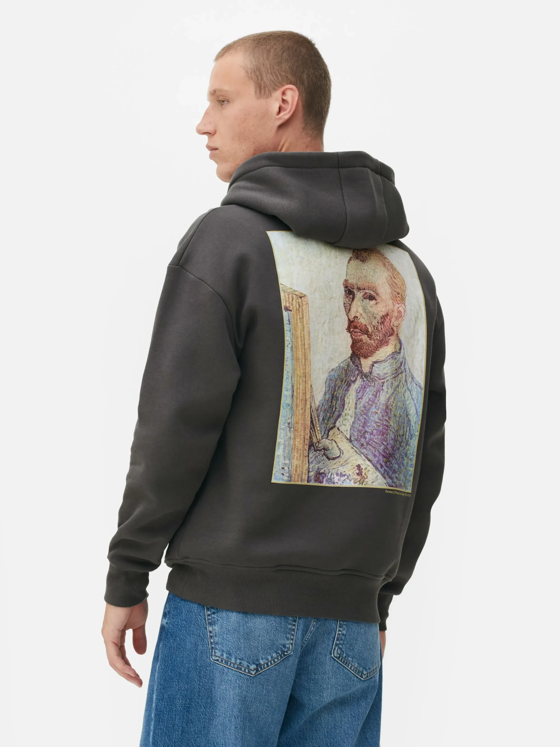 Hoodies Und Sweatshirts|Primark Hoodie Mit „Van Gogh“ Selbstporträt Anthrazitfarben