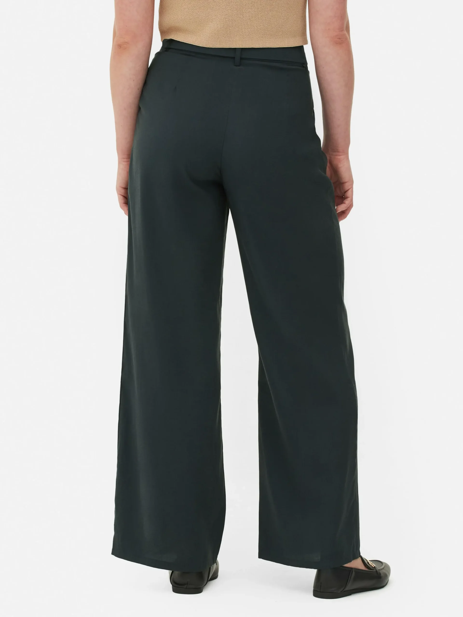 Hosen Und Leggings|Primark Hose Mit Weitem Bein Und Schnalle Zum Kombinieren Schwarz