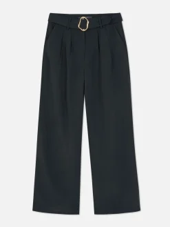 Hosen Und Leggings|Primark Hose Mit Weitem Bein Und Schnalle Zum Kombinieren Schwarz