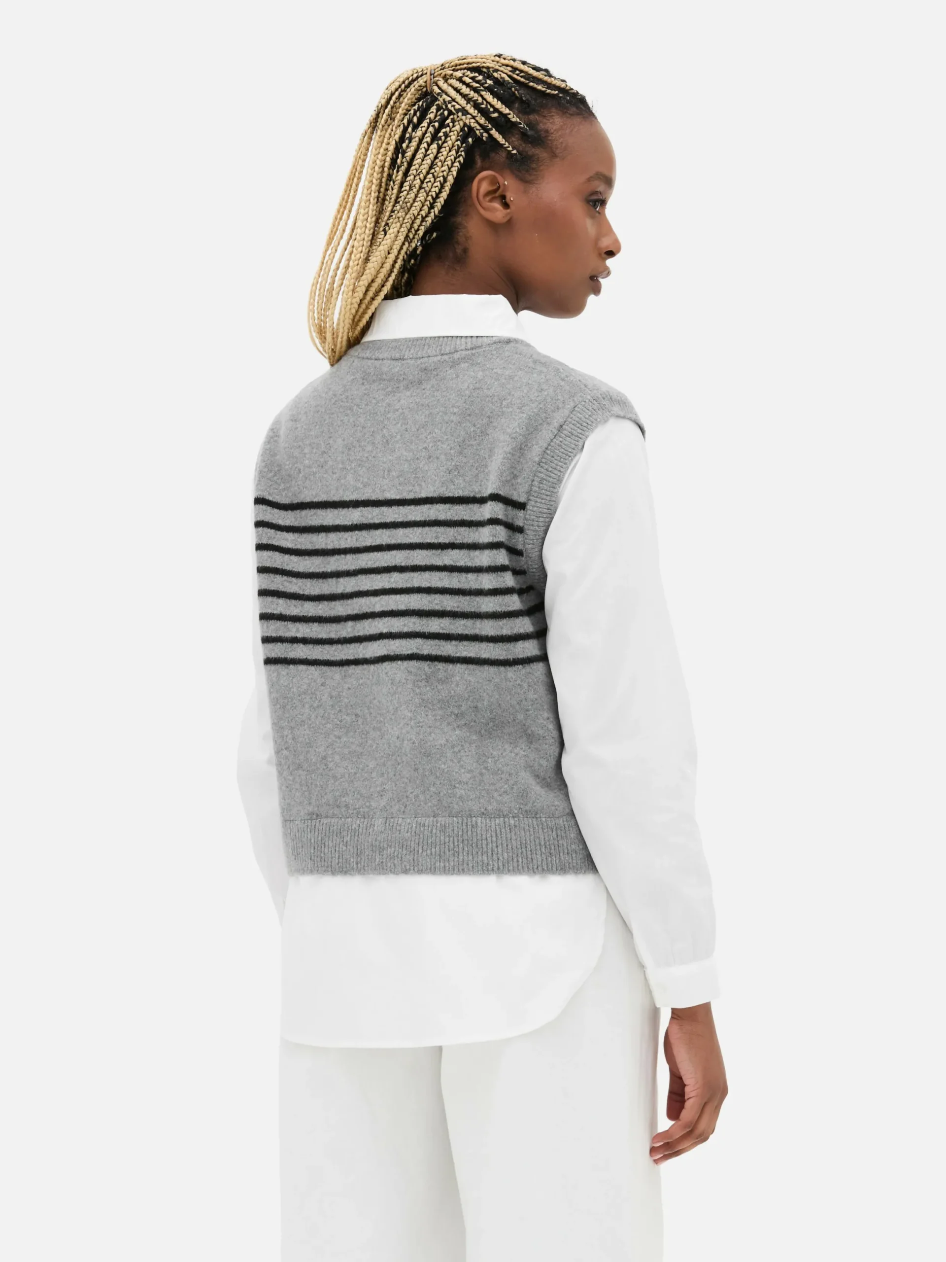 Blusen|Primark 2-in-1-Hemd Mit Weste Im Lagenlook Grau