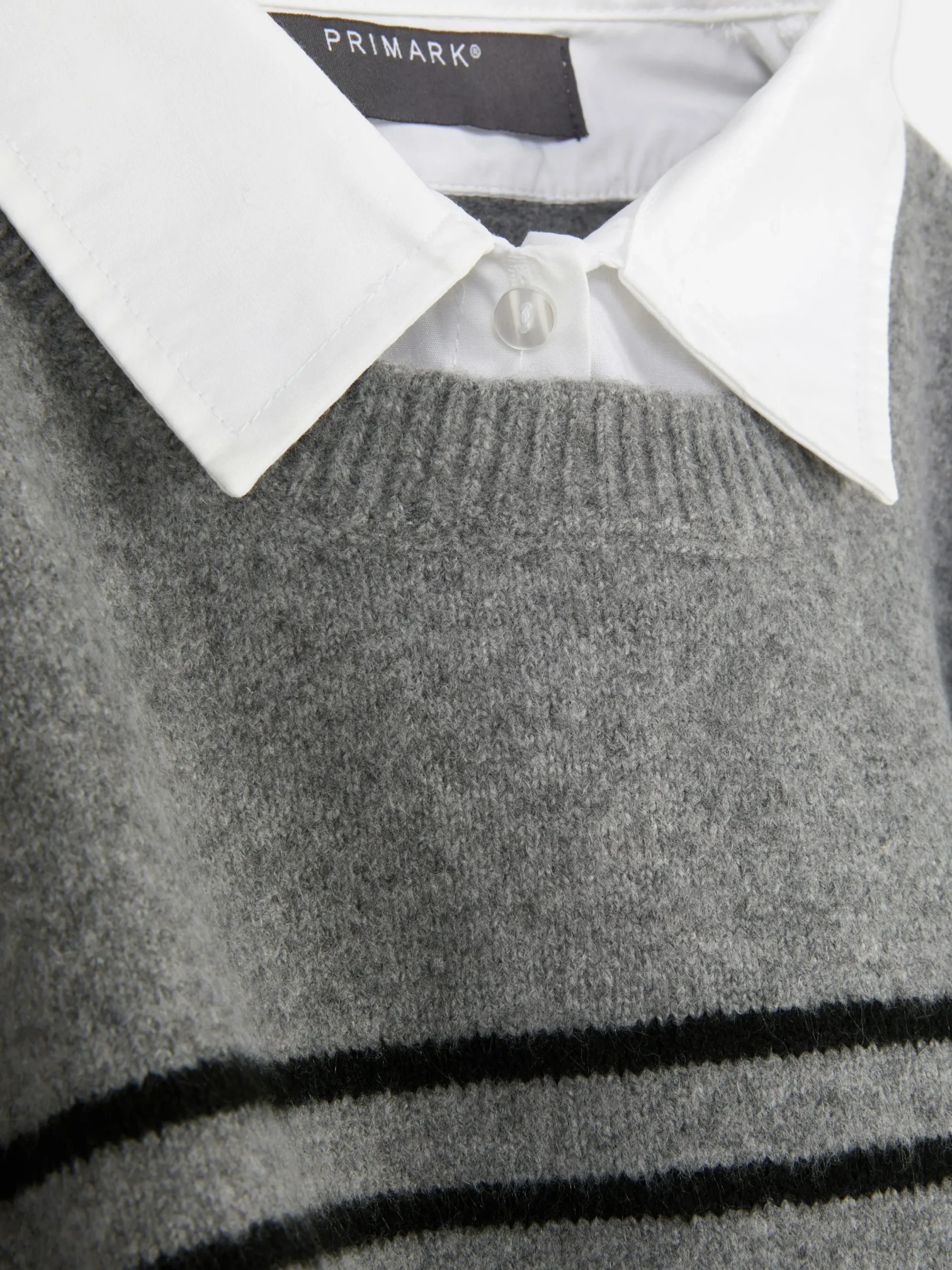 Blusen|Primark 2-in-1-Hemd Mit Weste Im Lagenlook Grau