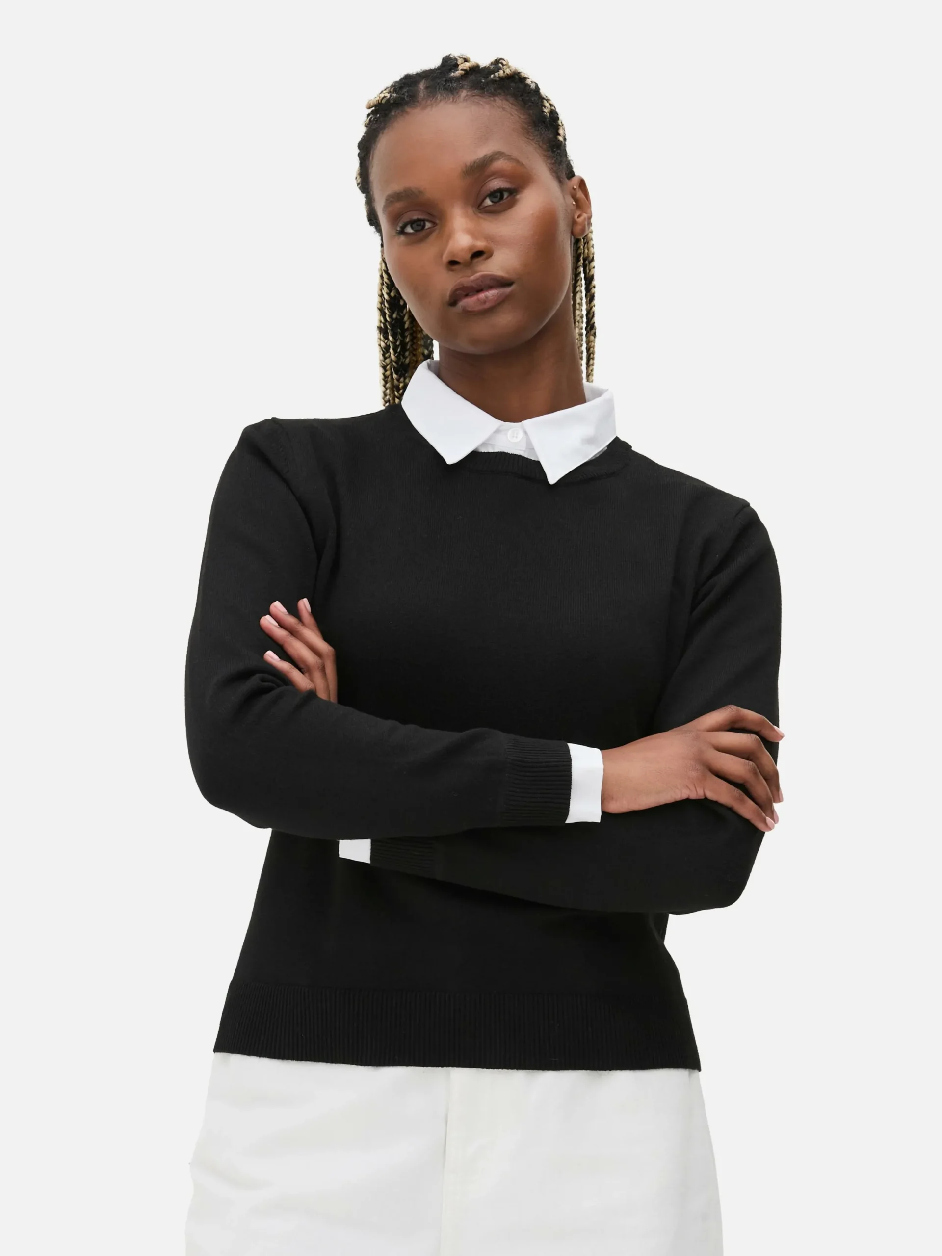 Pullover Und Cardigans|Primark 2-in-1-Hemd Und -Pullover Schwarz