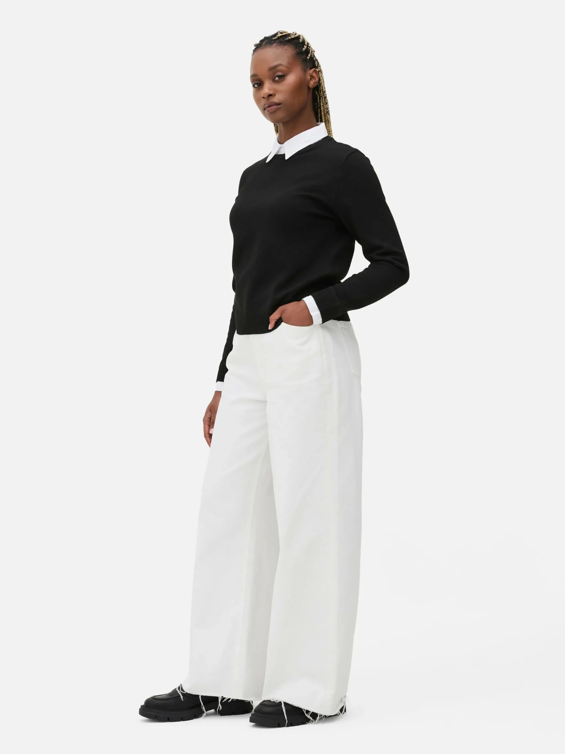 Pullover Und Cardigans|Primark 2-in-1-Hemd Und -Pullover Schwarz
