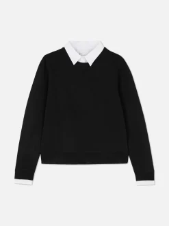 Pullover Und Cardigans|Primark 2-in-1-Hemd Und -Pullover Schwarz