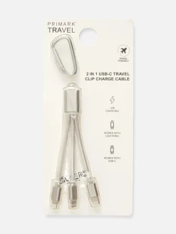 Ladegeräte|Primark 2-in-1-Ladekabel Silber